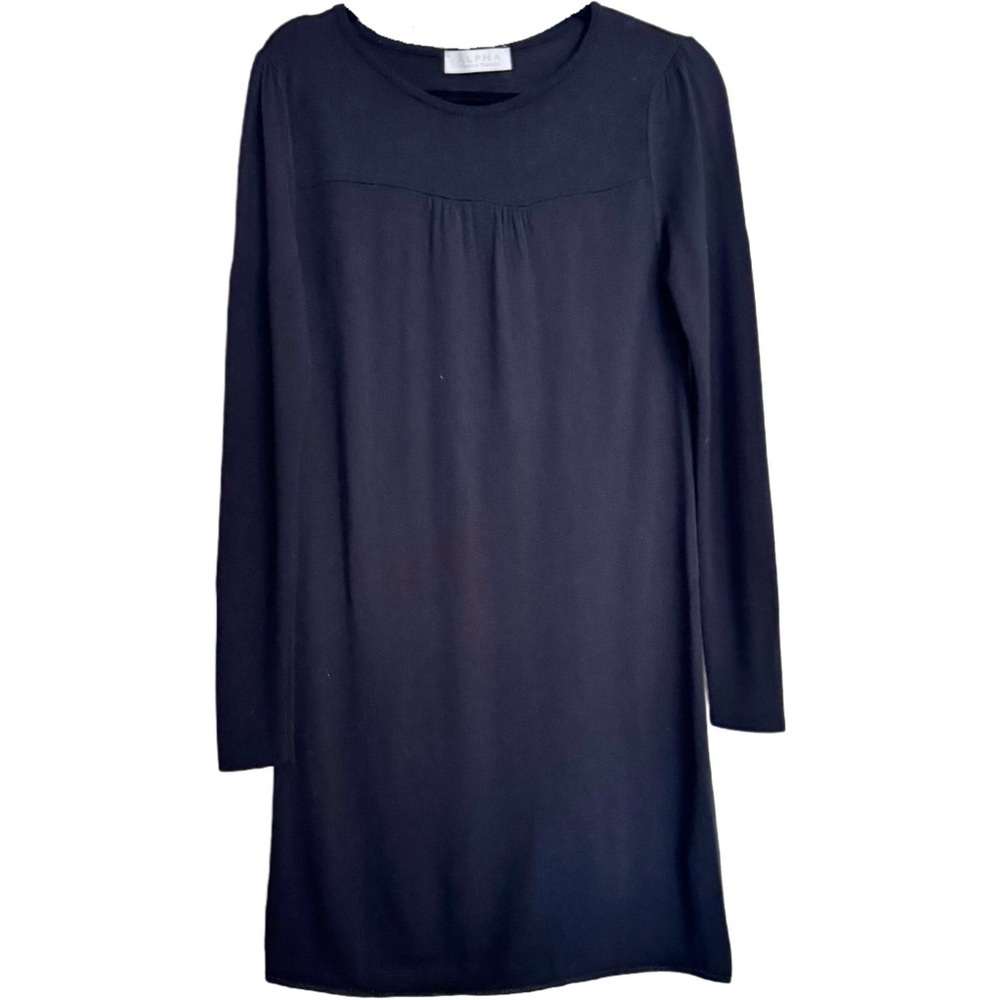 ALPHA MASSIMO REBECCHI Sweater Dress Knit Wool Blend Size 44 / M Black Pullover